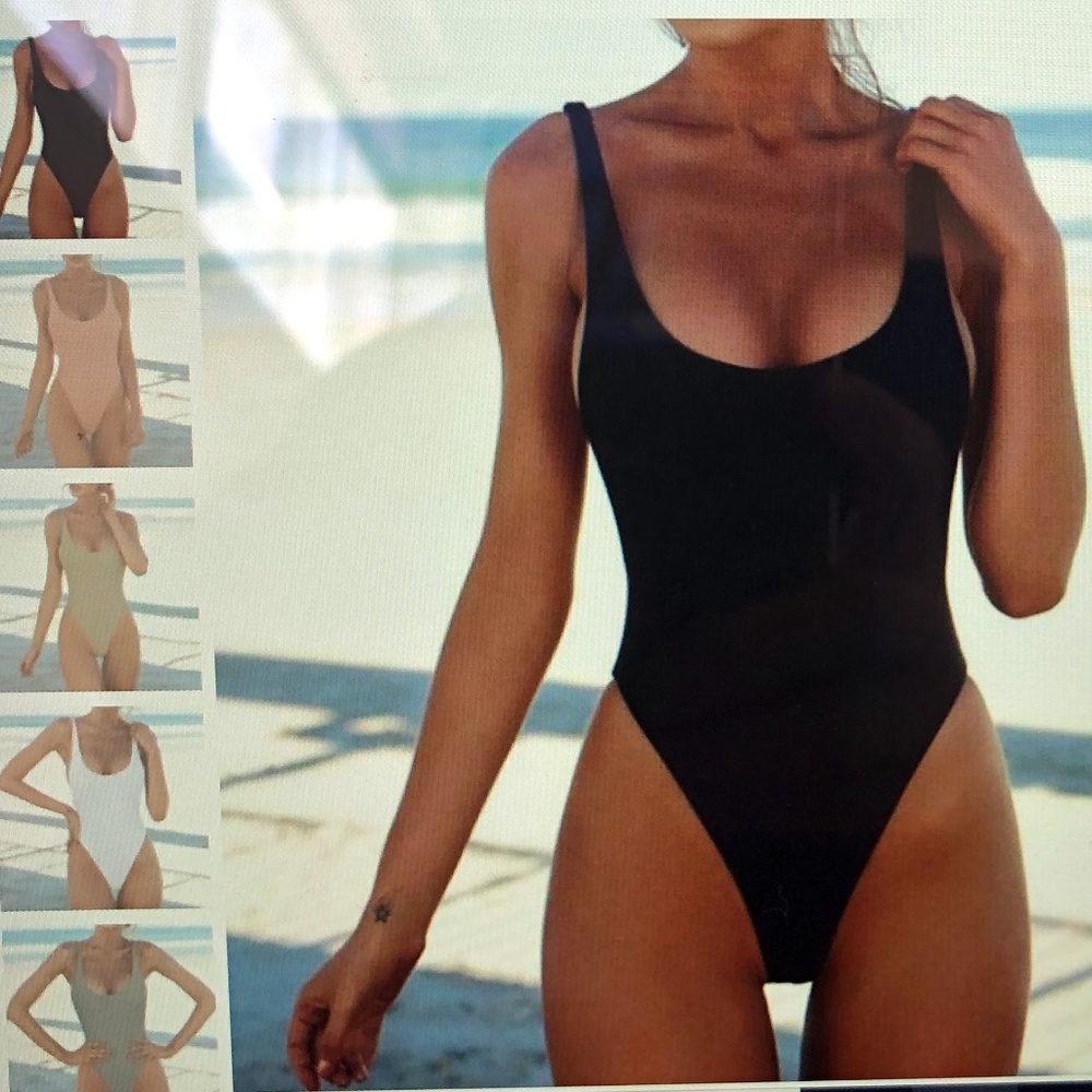 Low Back High Leg Scoop Neck Brazilian Swimsuit